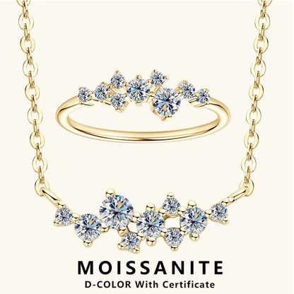 S925 Moissanite Diamond Necklace & Ring