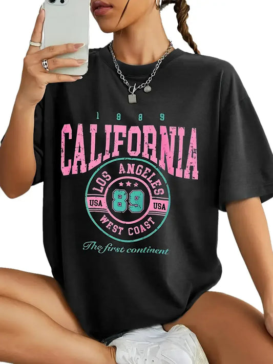 California Los Angeles Artistic Print Summer Tee