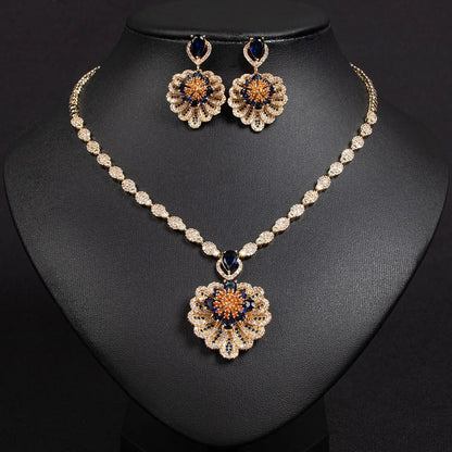 Sturdy Shell Bloom Flower Jewellery Set