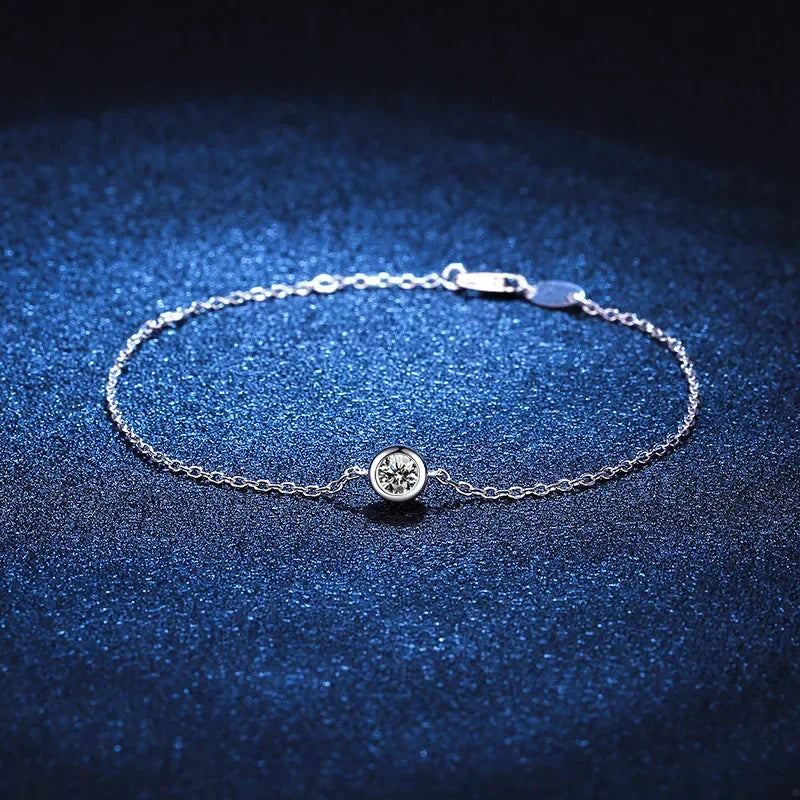 S925 Real 1 Carat Moissanite Anklet