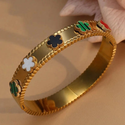Fashion Acrylic Flower Shape Stainless Steel Bracelet