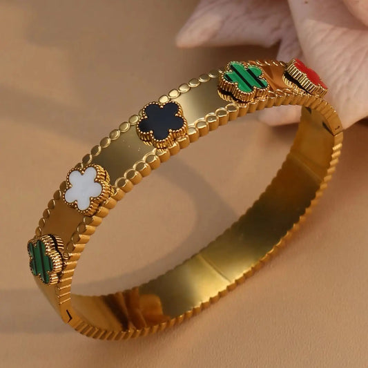 Fashion Acrylic Flower Shape Stainless Steel Bracelet