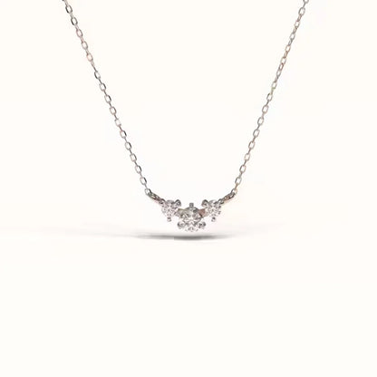 S925 Three Stone Moissanite Pendant Necklaces