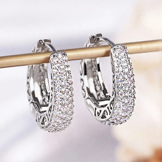 925 Sterling Silver Dazzling CZ Stone Earrings