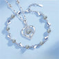 925 Sterling Silver Heart Necklace & Bracelet Set