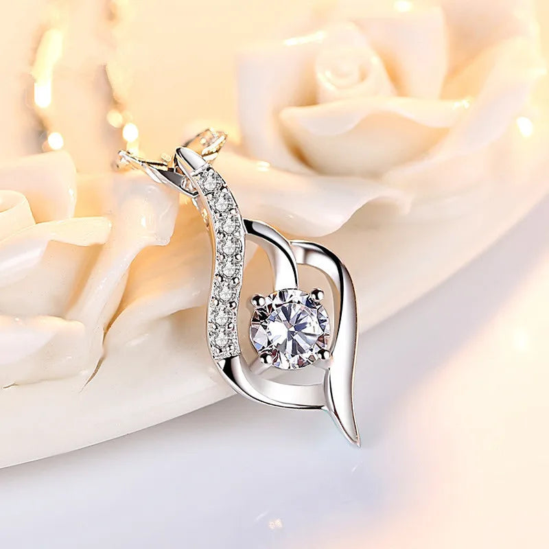 Elegant Feather Zircon Pendants
