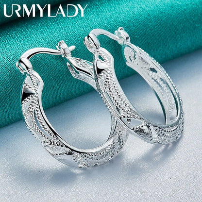 925 Sterling Silver Dragon Hollow Earrings
