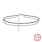 S925 Layered Amethyst Anklets