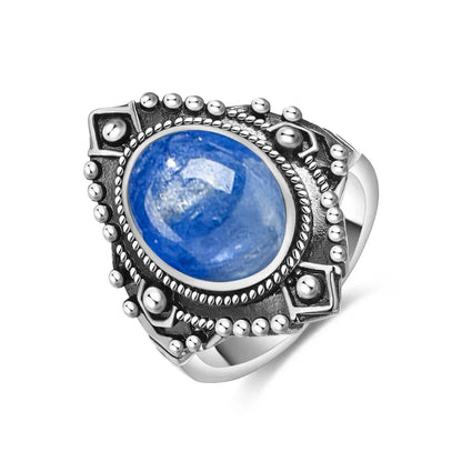 Vintage S925 Sterling Silver Ring with Natural Moonstone Stone