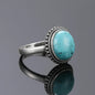 S925 Sterling Silver With Natural Turquoise Stone Rings