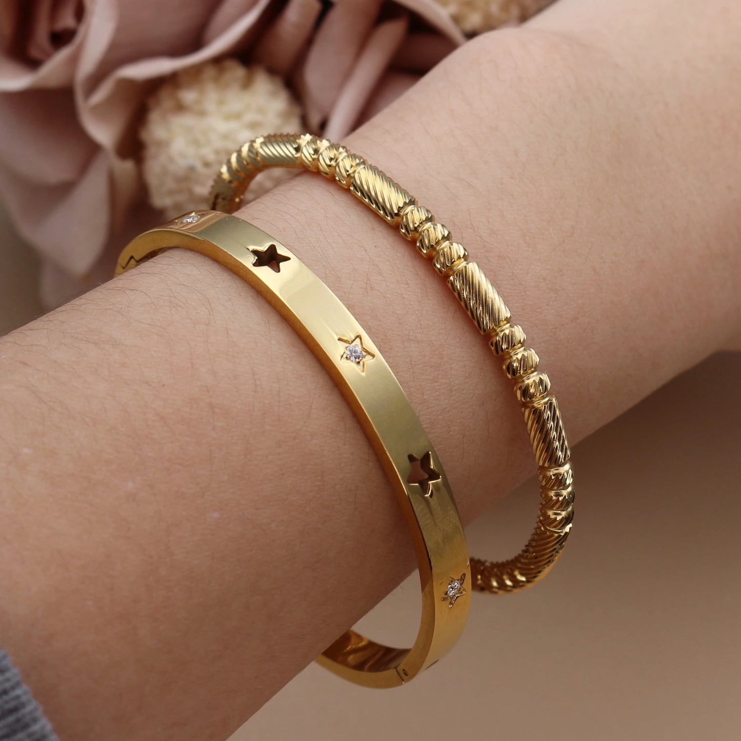 Stainless Steel Crystal Charm Bracelet