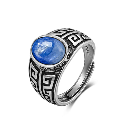 Vintage S925 Sterling Silver Ring with Natural Moonstone Stone