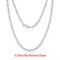 925 Sterling Silver Italian Flat Mariner Chain