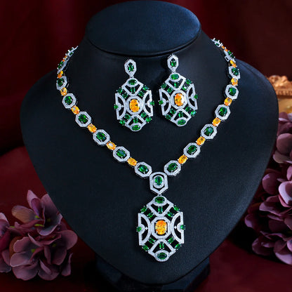 Yellow Green Cubic Zirconia Big Chunky Set