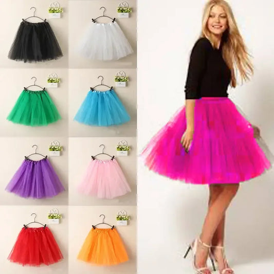 Summer Vintage Tulle Skirt Ballet Dancewear Party Costume Ball Gown Mini Skirt