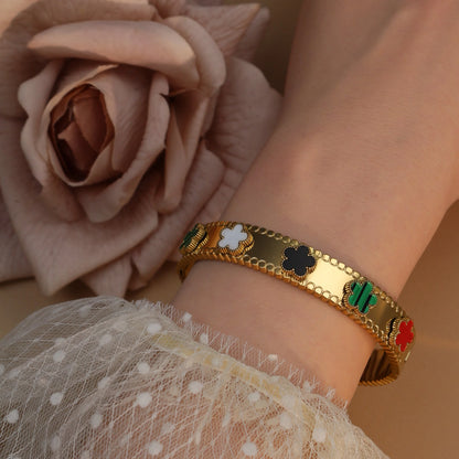 Fashion Acrylic Flower Shape Stainless Steel Bracelet