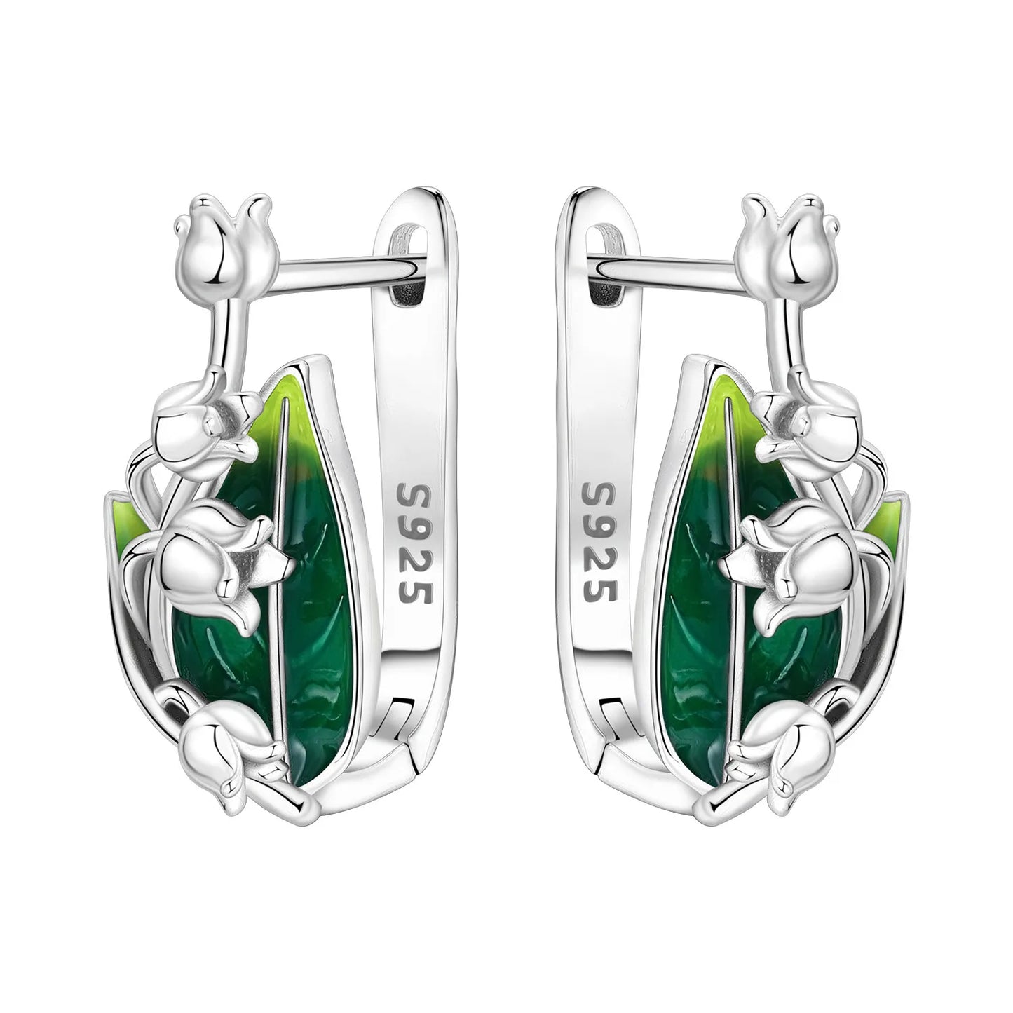 Original S925 Blue Iris Flower Earrings