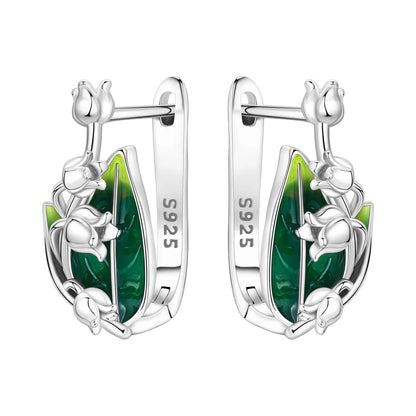 Original S925 Blue Iris Flower Earrings