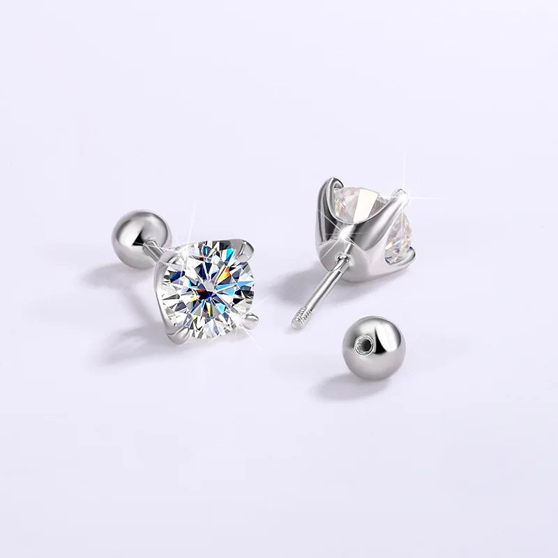 S925 GRA Certified Moissanite Stud Earrings