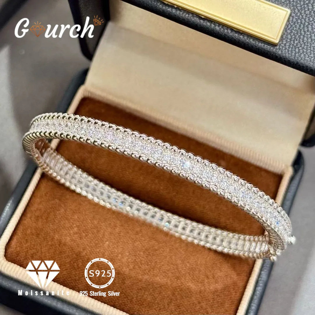 2mm Moissanite Bracelet in 925 Sterling Silver 18K Gold Plated