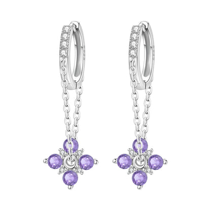 Original S925 Blue Iris Flower Earrings
