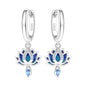 Original S925 Blue Iris Flower Earrings