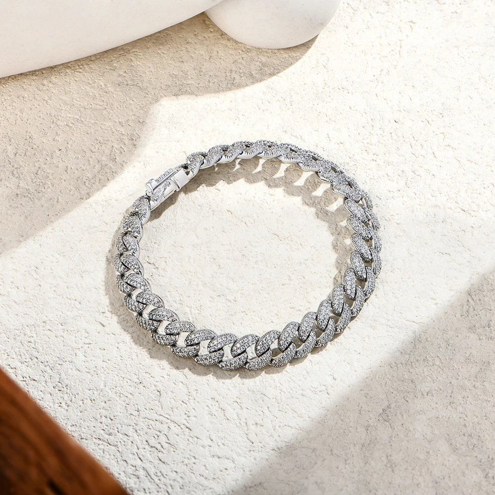 D VVS1 Full Moissanite 925 Sterling Silver 18k Gold Plated Tennis Bracelet