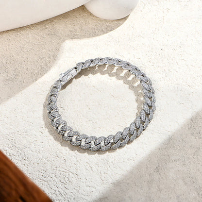 D VVS1 Full Moissanite 925 Sterling Silver 18k Gold Plated Tennis Bracelet