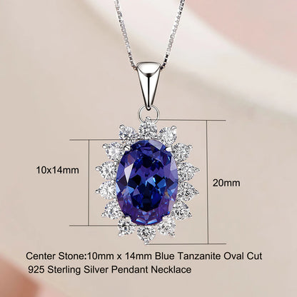 6.4 Ct Oval Shape Blue Zircon Pendant