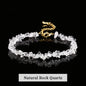 Amethyst Rock Quartz Crystal Stone Chip Bead Bracelet