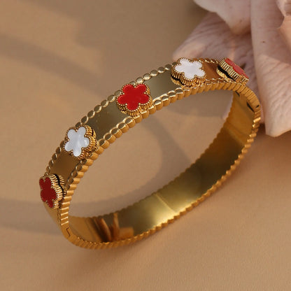 Fashion Acrylic Flower Shape Stainless Steel Bracelet