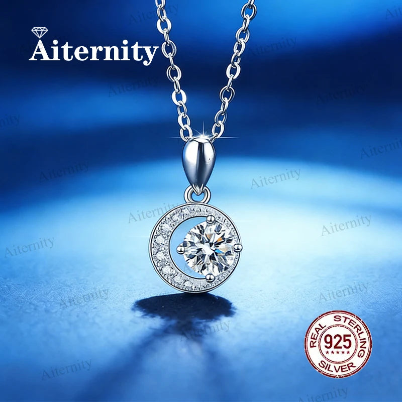 S925 Multiple 1.0 carat moissanite and Zircon pendants