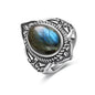 Vintage S925 Sterling Silver Ring with Natural Moonstone Stone