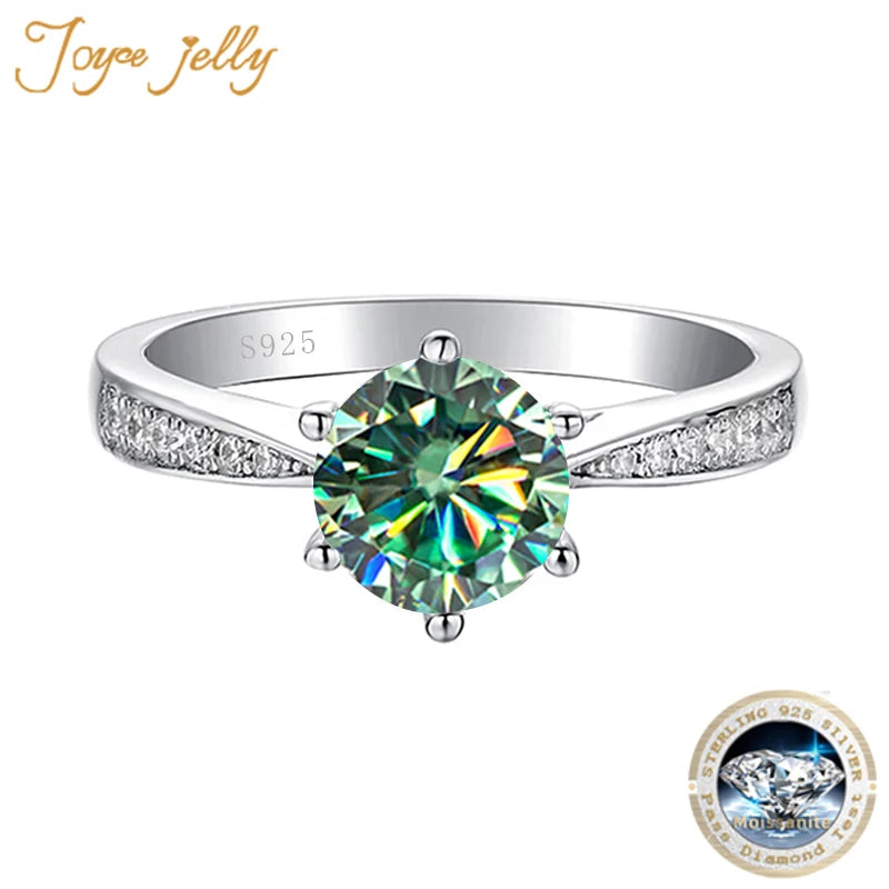 Green Moissanite Ring for Women