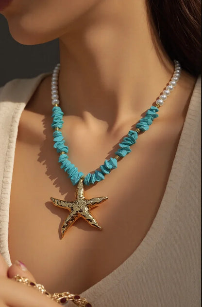 Natural Seashell Beaded Necklace