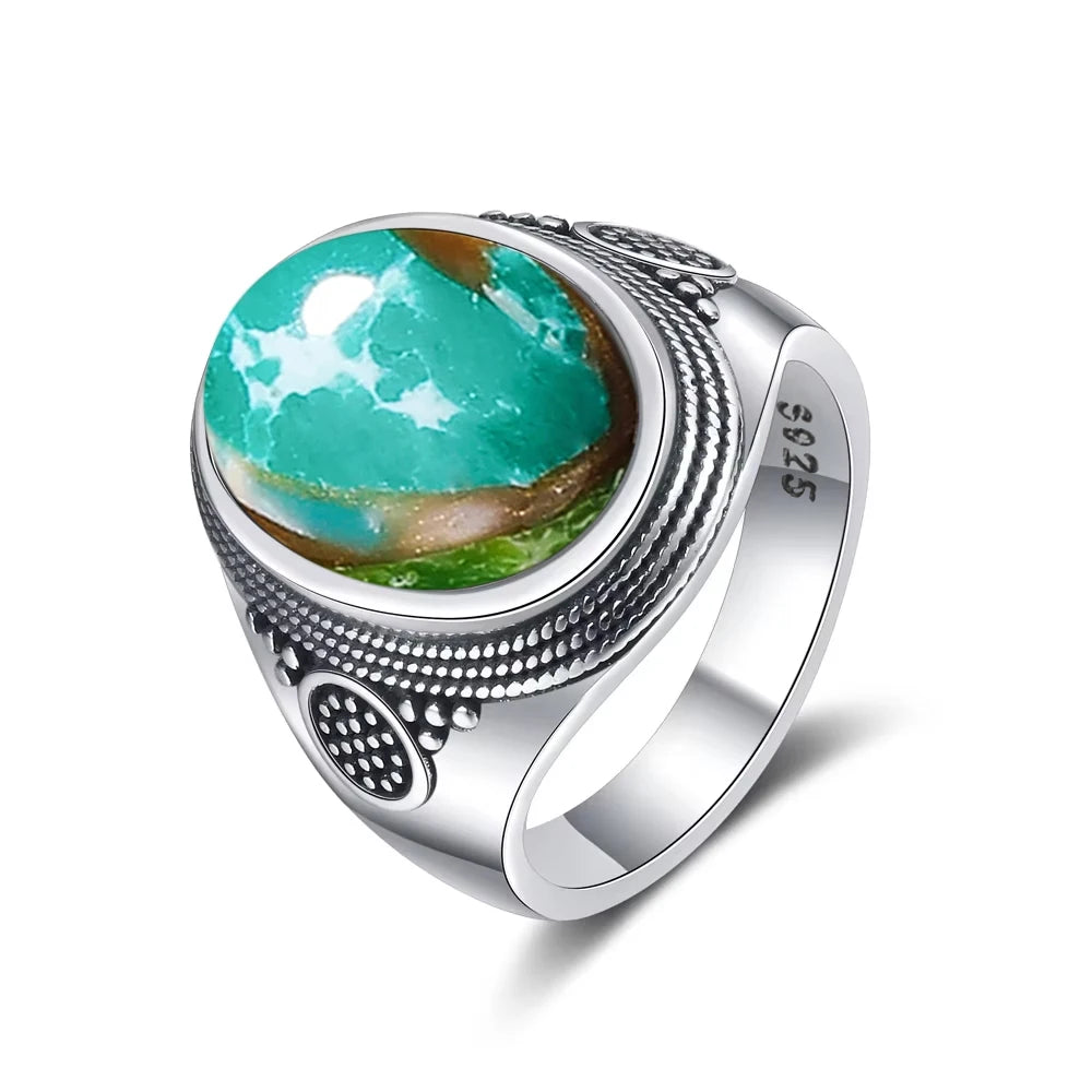 Vintage S925 Sterling Silver Ring with Natural Moonstone Stone