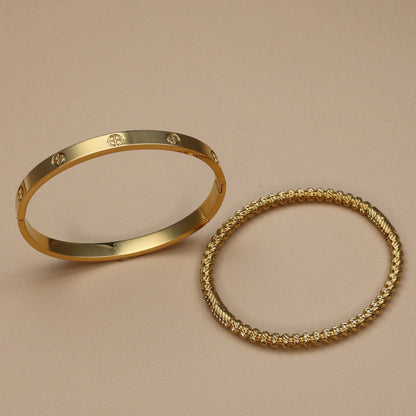 Stainless Steel Gold Colour Waterproof Bracelet