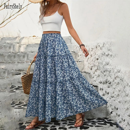 Ladies Elegant Lace-up Layered Pleated Skirt