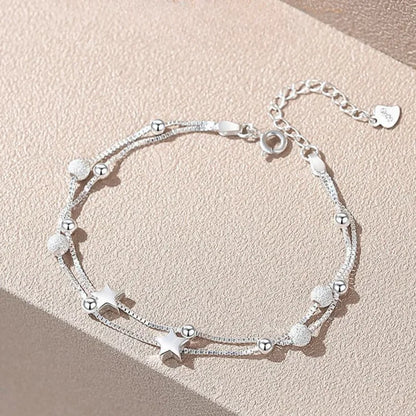 Fine 925 Sterling Silver Lucky Beads Bracelet