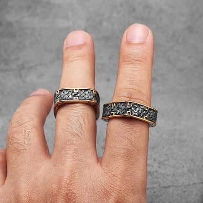 Retro Classical Patterns Stainless Steel Rings