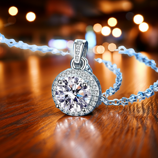 S925 Necklace with Real Moissanite