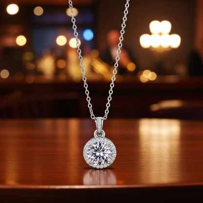 S925 Necklace with Real Moissanite