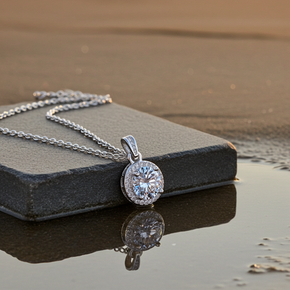 S925 Necklace with Real Moissanite