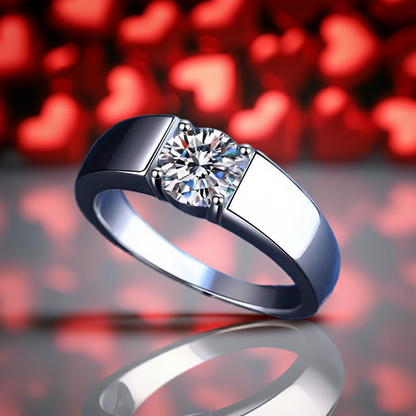 S925 Real Moissanite 18K White Gold plated Ring