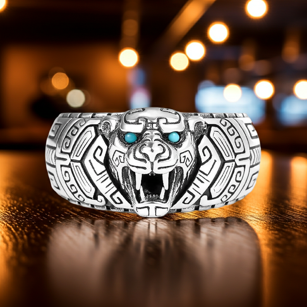 S925 Vintage Tiger Ring