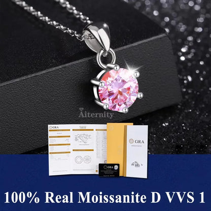 100% Moissanite Pendant Necklace D Colour