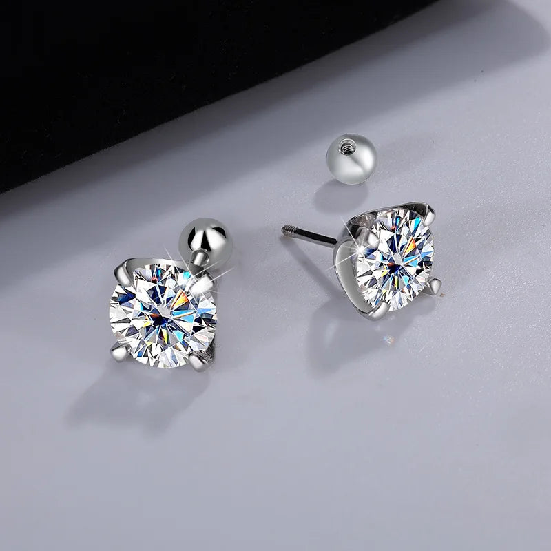 S925 GRA Certified Moissanite Stud Earrings