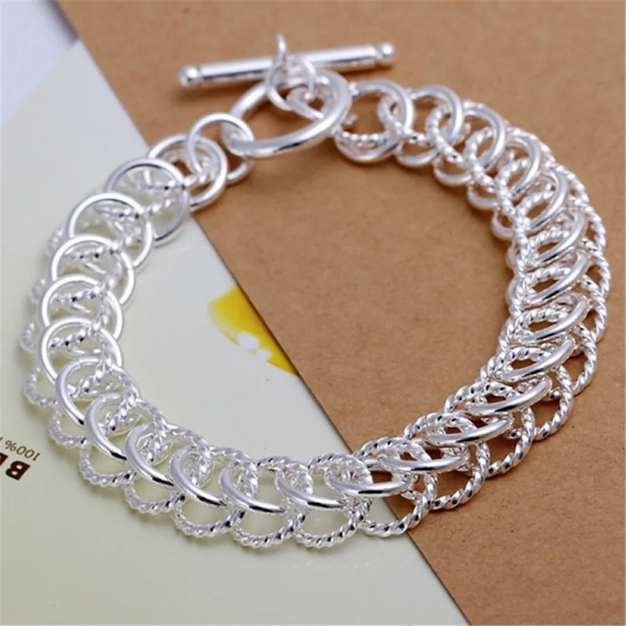 925 Sterling Silver Exquisite Solid Chain Bracelet