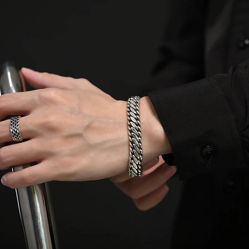 S925 Sterling Silver Punk Bracelet