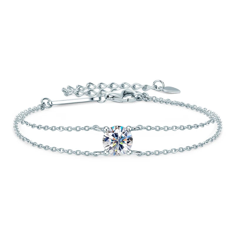 S925 6.5mm 1ct Moissanite Bracelet